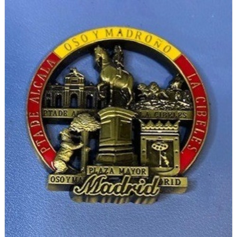 Unbranded Madrid Spain Souvenir Magnet OS Gold Good 3D Relief Landmarks Metal